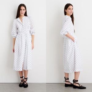 Alix Mill Kingston Clip Dot Cotton Shirt Midi Dress
